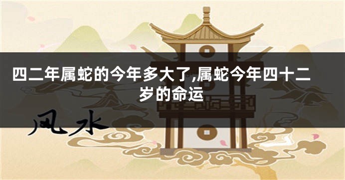 四二年属蛇的今年多大了,属蛇今年四十二岁的命运
