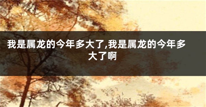 我是属龙的今年多大了,我是属龙的今年多大了啊