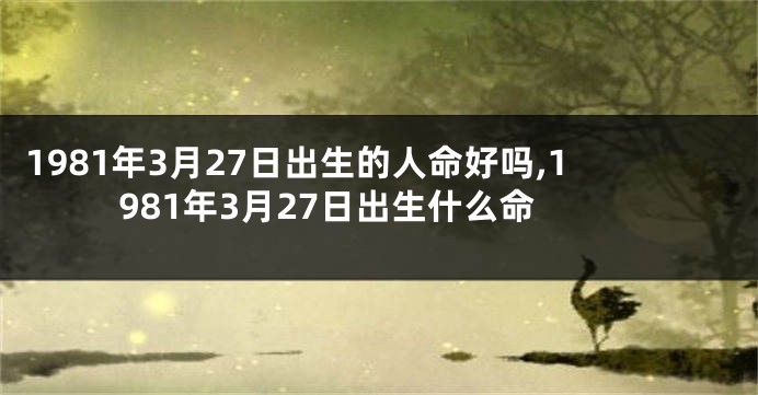 1981年3月27日出生的人命好吗,1981年3月27日出生什么命