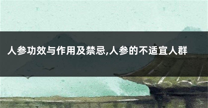 人参功效与作用及禁忌,人参的不适宜人群