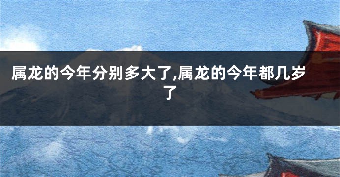 属龙的今年分别多大了,属龙的今年都几岁了