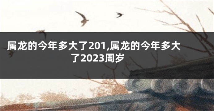 属龙的今年多大了201,属龙的今年多大了2023周岁