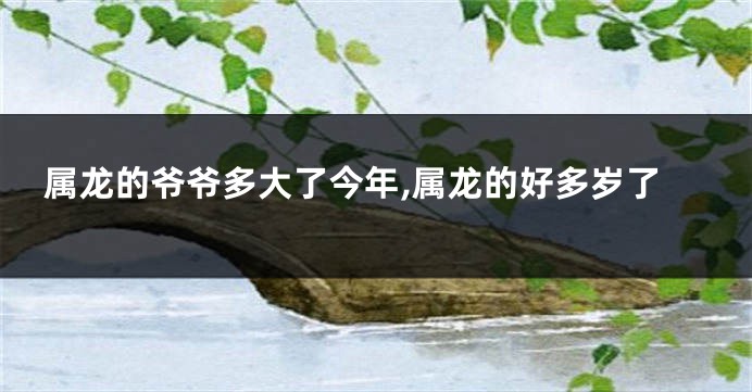 属龙的爷爷多大了今年,属龙的好多岁了