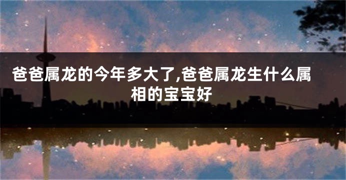爸爸属龙的今年多大了,爸爸属龙生什么属相的宝宝好