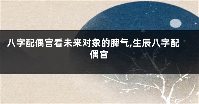 八字配偶宫看未来对象的脾气,生辰八字配偶宫