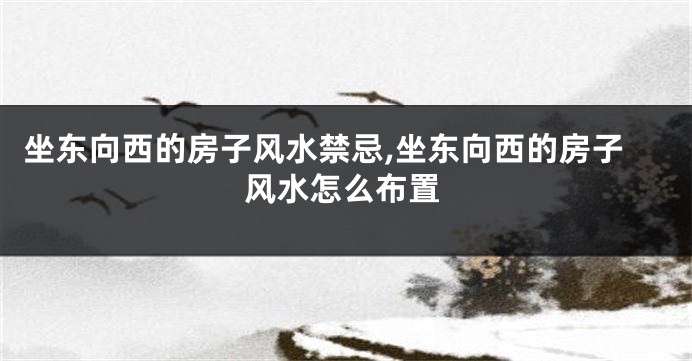 坐东向西的房子风水禁忌,坐东向西的房子风水怎么布置