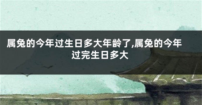 属兔的今年过生日多大年龄了,属兔的今年过完生日多大