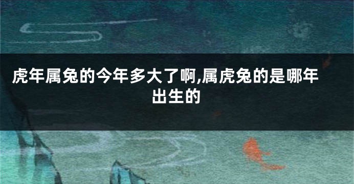 虎年属兔的今年多大了啊,属虎兔的是哪年出生的