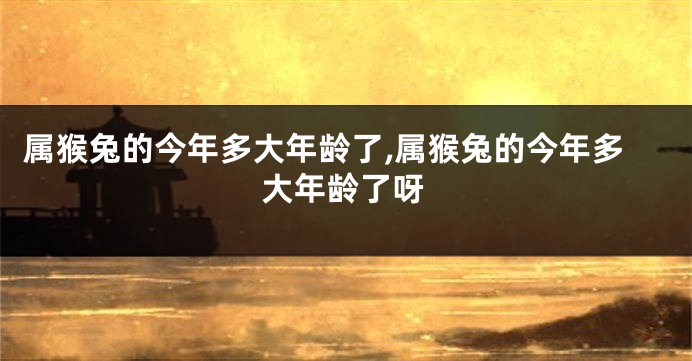 属猴兔的今年多大年龄了,属猴兔的今年多大年龄了呀