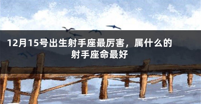 12月15号出生射手座最厉害，属什么的射手座命最好