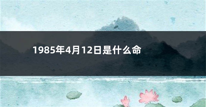 1985年4月12日是什么命