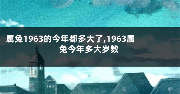 属兔1963的今年都多大了,1963属兔今年多大岁数