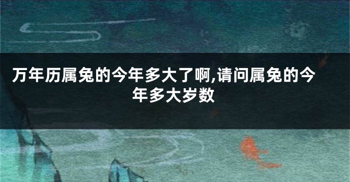 万年历属兔的今年多大了啊,请问属兔的今年多大岁数