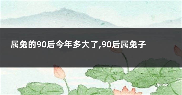 属兔的90后今年多大了,90后属兔子