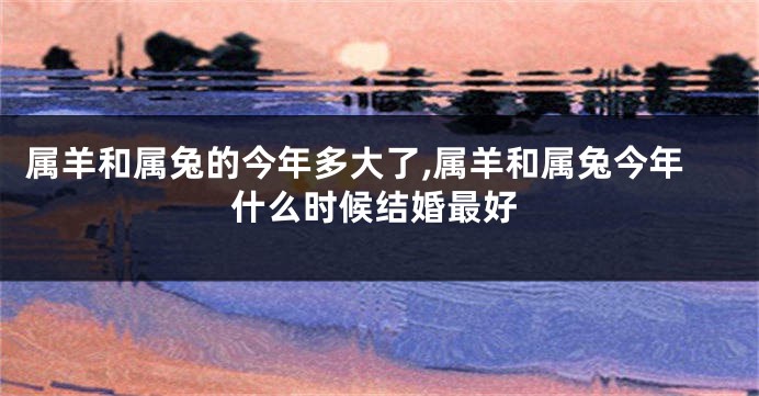 属羊和属兔的今年多大了,属羊和属兔今年什么时候结婚最好