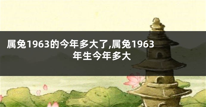 属兔1963的今年多大了,属兔1963年生今年多大