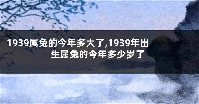 1939属兔的今年多大了,1939年出生属兔的今年多少岁了