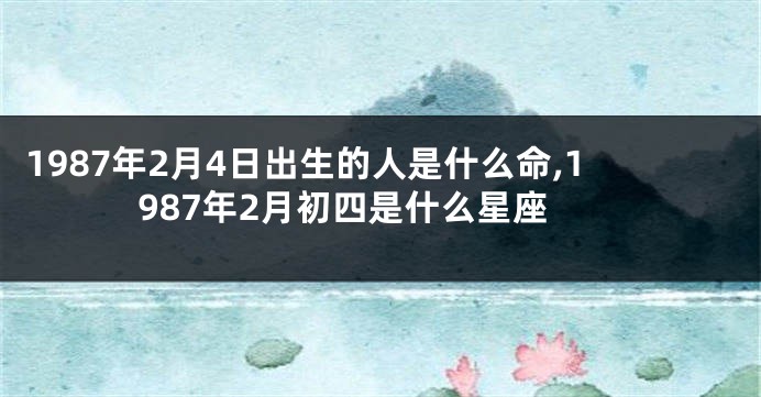 1987年2月4日出生的人是什么命,1987年2月初四是什么星座