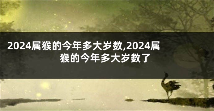 2024属猴的今年多大岁数,2024属猴的今年多大岁数了