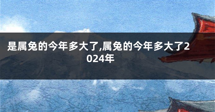 是属兔的今年多大了,属兔的今年多大了2024年