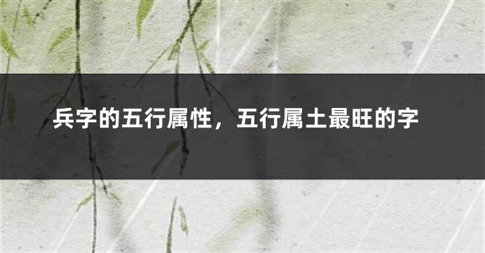 兵字的五行属性，五行属土最旺的字