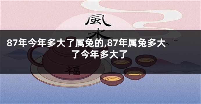 87年今年多大了属兔的,87年属兔多大了今年多大了