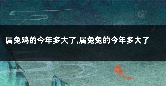 属兔鸡的今年多大了,属兔兔的今年多大了