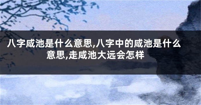 八字咸池是什么意思,八字中的咸池是什么意思,走咸池大远会怎样