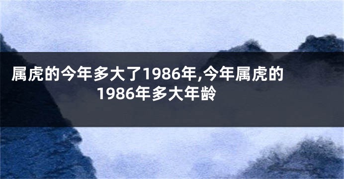 属虎的今年多大了1986年,今年属虎的1986年多大年龄