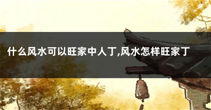 什么风水可以旺家中人丁,风水怎样旺家丁