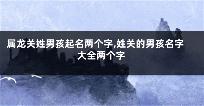 属龙关姓男孩起名两个字,姓关的男孩名字大全两个字