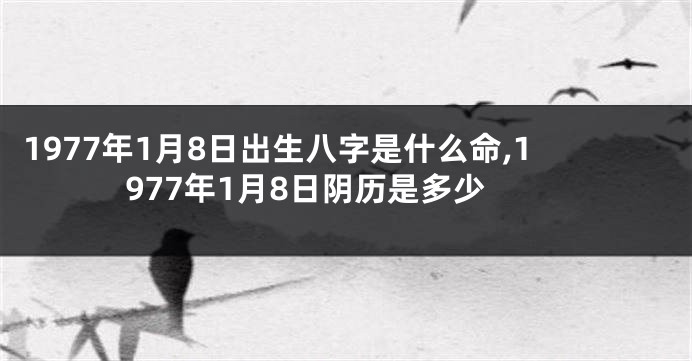 1977年1月8日出生八字是什么命,1977年1月8日阴历是多少
