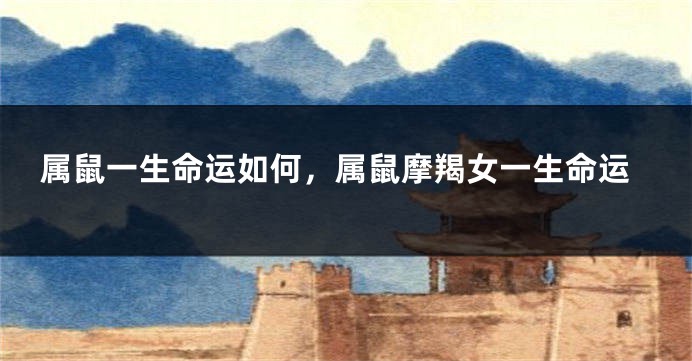 属鼠一生命运如何，属鼠摩羯女一生命运
