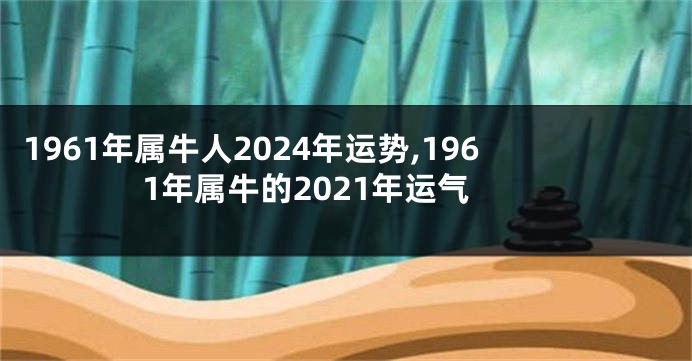 1961年属牛人2024年运势,1961年属牛的2021年运气