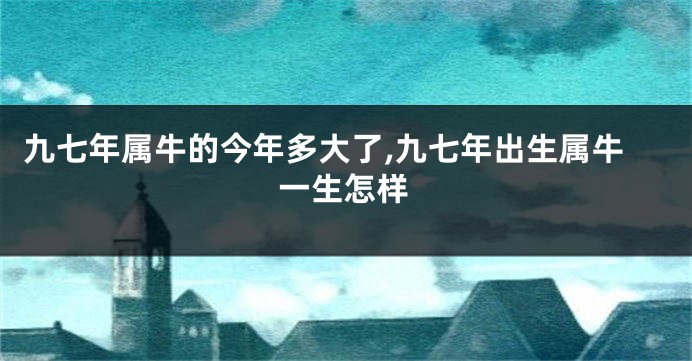 九七年属牛的今年多大了,九七年出生属牛一生怎样