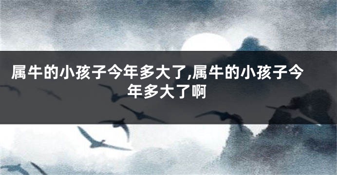属牛的小孩子今年多大了,属牛的小孩子今年多大了啊