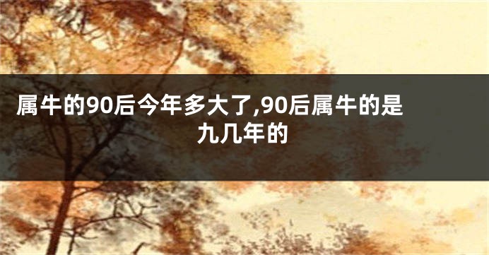 属牛的90后今年多大了,90后属牛的是九几年的