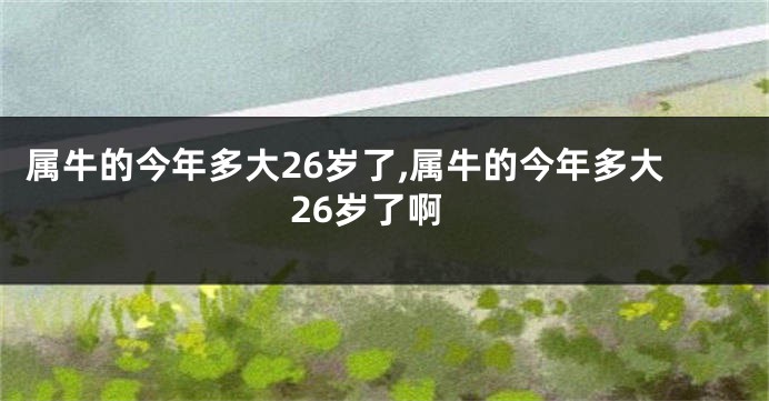 属牛的今年多大26岁了,属牛的今年多大26岁了啊