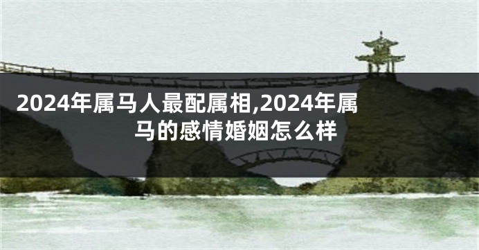 2024年属马人最配属相,2024年属马的感情婚姻怎么样
