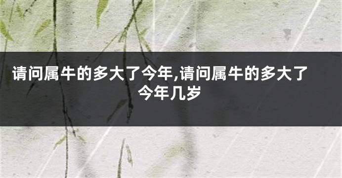 请问属牛的多大了今年,请问属牛的多大了今年几岁