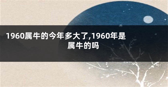 1960属牛的今年多大了,1960年是属牛的吗