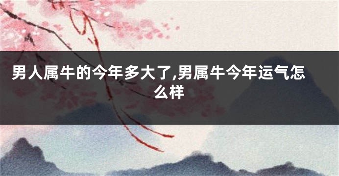 男人属牛的今年多大了,男属牛今年运气怎么样