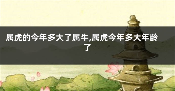 属虎的今年多大了属牛,属虎今年多大年龄了