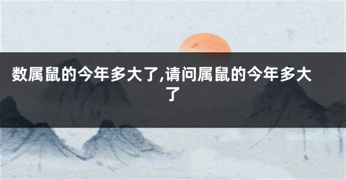 数属鼠的今年多大了,请问属鼠的今年多大了