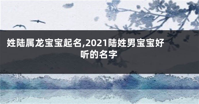 姓陆属龙宝宝起名,2021陆姓男宝宝好听的名字