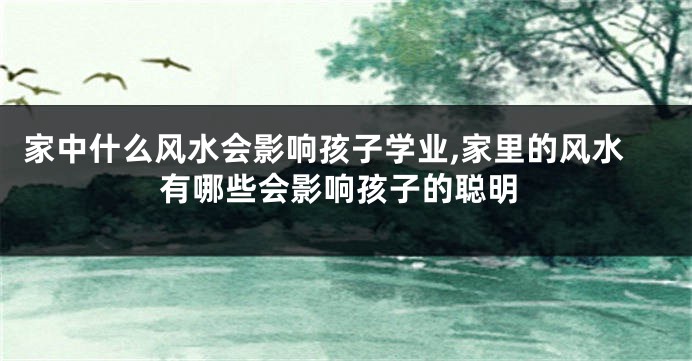 家中什么风水会影响孩子学业,家里的风水有哪些会影响孩子的聪明