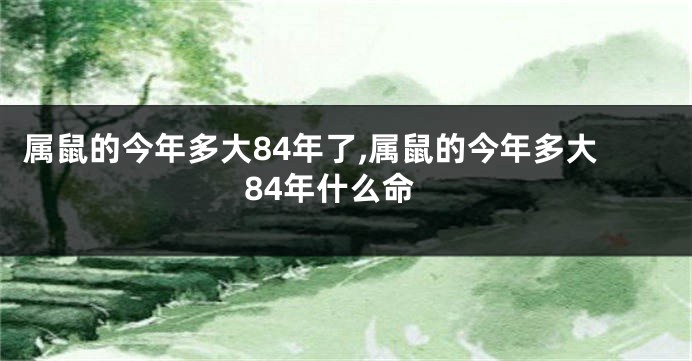 属鼠的今年多大84年了,属鼠的今年多大84年什么命