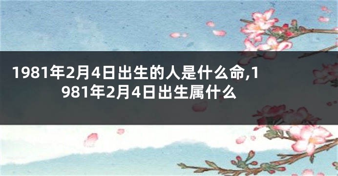 1981年2月4日出生的人是什么命,1981年2月4日出生属什么