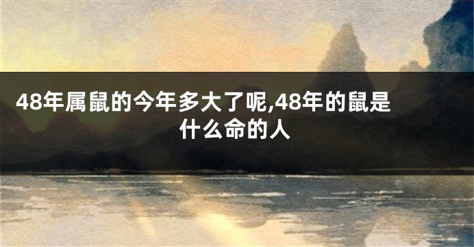 48年属鼠的今年多大了呢,48年的鼠是什么命的人