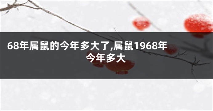 68年属鼠的今年多大了,属鼠1968年今年多大